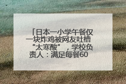日本一小学午餐仅一块炸鸡被网友吐槽“太寒酸”，学校负责人：满足每餐600千卡的标准