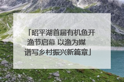 昭平湖首届有机鱼开渔节启幕 以渔为媒 谱写乡村振兴新篇章