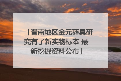 晋南地区金元葬具研究有了新实物标本 最新挖掘资料公布