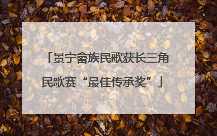 景宁畲族民歌获长三角民歌赛“最佳传承奖”