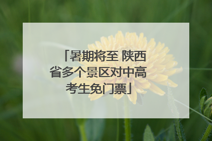 暑期将至 陕西省多个景区对中高考生免门票