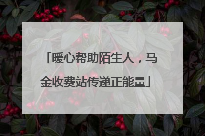 暖心帮助陌生人，马金收费站传递正能量