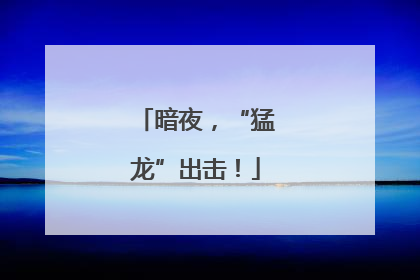 暗夜，“猛龙”出击！