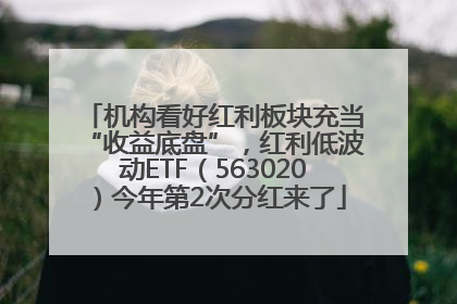 机构看好红利板块充当“收益底盘”，红利低波动ETF（563020）今年第2次分红来了