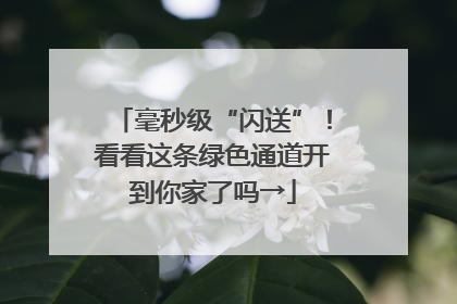 毫秒级“闪送”！看看这条绿色通道开到你家了吗→