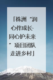株洲“润心伴成长·同心护未来”项目团队走进乡村
