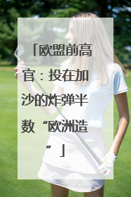欧盟前高官：投在加沙的炸弹半数“欧洲造”