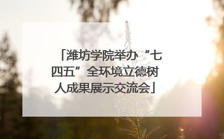 潍坊学院举办“七四五”全环境立德树人成果展示交流会