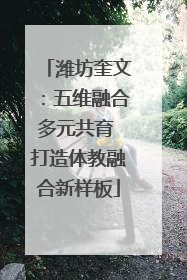 潍坊奎文：五维融合多元共育 打造体教融合新样板
