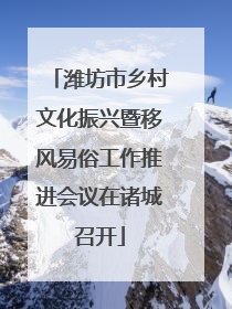 潍坊市乡村文化振兴暨移风易俗工作推进会议在诸城召开