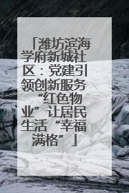 潍坊滨海学府新城社区：党建引领创新服务 “红色物业”让居民生活“幸福满格”