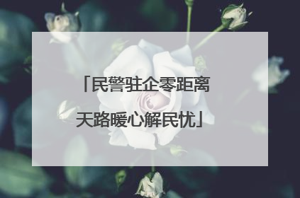 民警驻企零距离 天路暖心解民忧