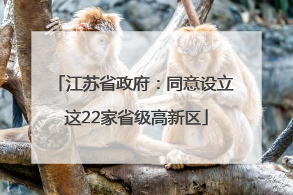 江苏省政府：同意设立这22家省级高新区