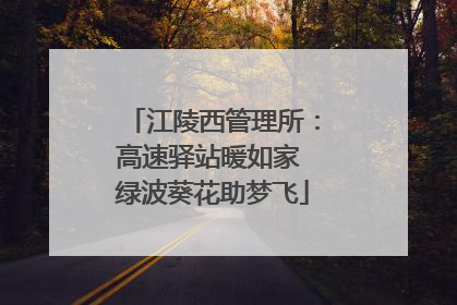 江陵西管理所：高速驿站暖如家 绿波葵花助梦飞