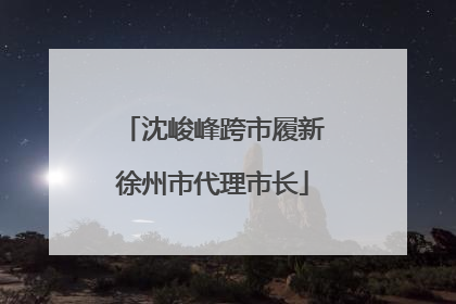沈峻峰跨市履新徐州市代理市长