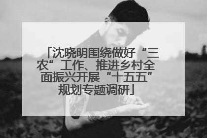 沈晓明围绕做好“三农”工作、推进乡村全面振兴开展“十五五”规划专题调研