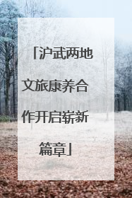 沪武两地文旅康养合作开启崭新篇章