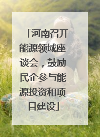 河南召开能源领域座谈会，鼓励民企参与能源投资和项目建设