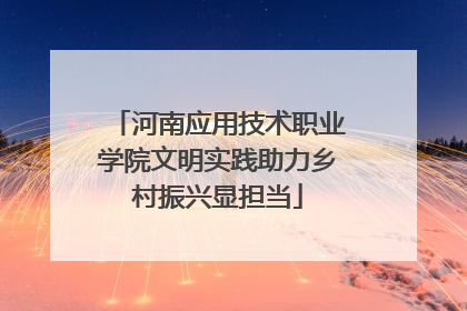 河南应用技术职业学院文明实践助力乡村振兴显担当
