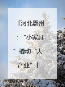 河北霸州：“小家具”撬动“大产业”