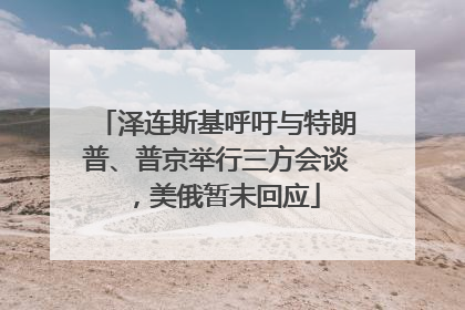 泽连斯基呼吁与特朗普、普京举行三方会谈，美俄暂未回应