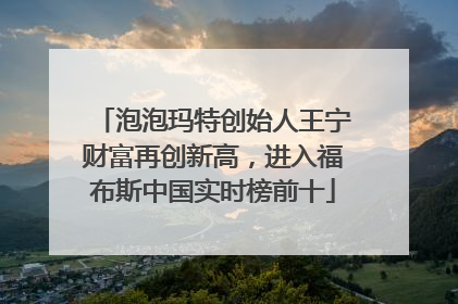 泡泡玛特创始人王宁财富再创新高，进入福布斯中国实时榜前十