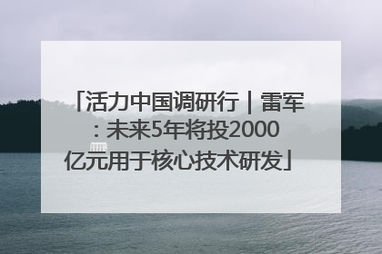 活力中国调研行｜雷军：未来5年将投2000亿元用于核心技术研发
