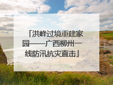 洪峰过境重建家园——广西柳州一线防汛抗灾直击