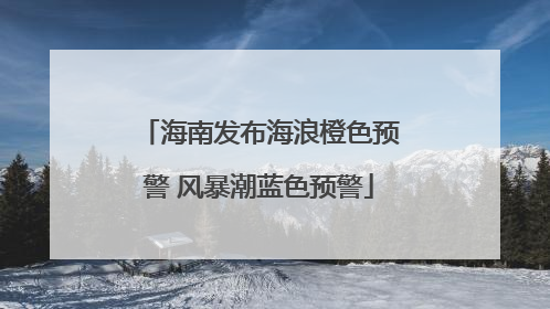 海南发布海浪橙色预警 风暴潮蓝色预警