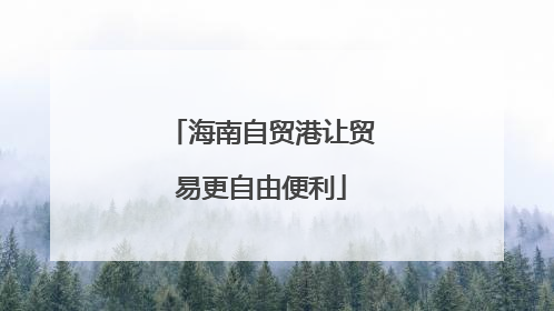海南自贸港让贸易更自由便利