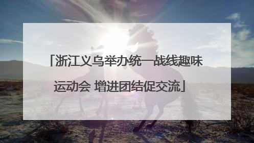 浙江义乌举办统一战线趣味运动会 增进团结促交流