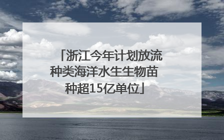 浙江今年计划放流种类海洋水生生物苗种超15亿单位