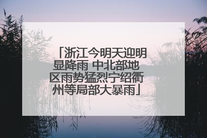 浙江今明天迎明显降雨 中北部地区雨势猛烈宁绍衢州等局部大暴雨