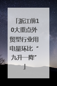 浙江前10大重点外贸型行业用电量环比“九升一降”