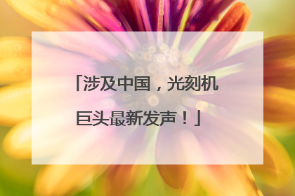 涉及中国，光刻机巨头最新发声！