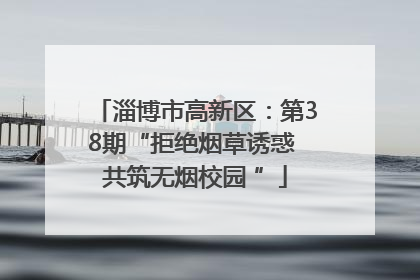 淄博市高新区：第38期“拒绝烟草诱惑 共筑无烟校园 ”