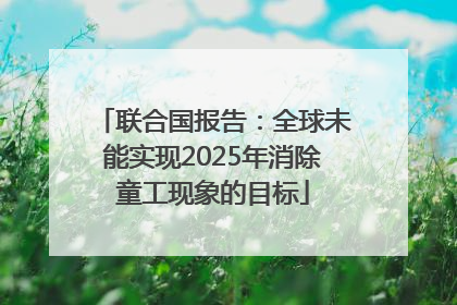 联合国报告：全球未能实现2025年消除童工现象的目标