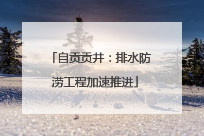 自贡贡井：排水防涝工程加速推进