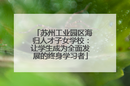 苏州工业园区海归人才子女学校：让学生成为全面发展的终身学习者