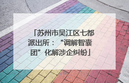 苏州市吴江区七都派出所：“调解智囊团”化解涉企纠纷