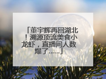 董宇辉再回湖北！溯源顶流美食小龙虾，直播间人数爆了……