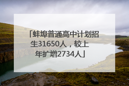 蚌埠普通高中计划招生31650人，较上年扩增2734人