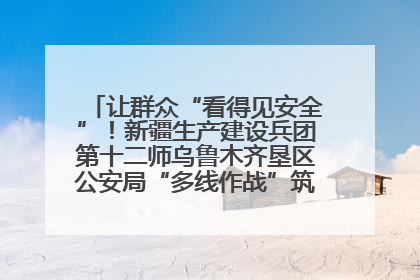 让群众“看得见安全”！新疆生产建设兵团第十二师乌鲁木齐垦区公安局“多线作战”筑牢辖区安全防线
