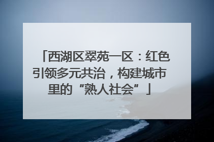 西湖区翠苑一区：红色引领多元共治，构建城市里的“熟人社会”