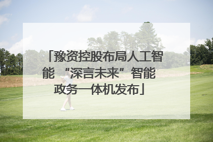 豫资控股布局人工智能 “深言未来”智能政务一体机发布