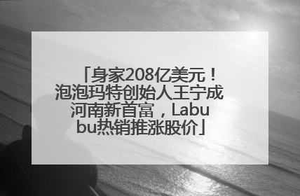 身家208亿美元！泡泡玛特创始人王宁成河南新首富，Labubu热销推涨股价