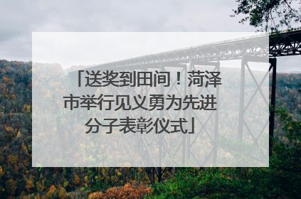 送奖到田间！菏泽市举行见义勇为先进分子表彰仪式