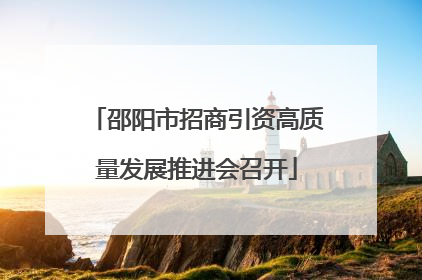 邵阳市招商引资高质量发展推进会召开