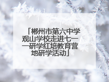 郴州市第六中学观山学校走进七一一研学红培教育营地研学活动