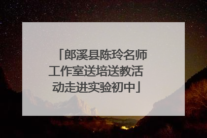 郎溪县陈玲名师工作室送培送教活动走进实验初中